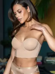Pour Moi Nude Definitions Low Back Bustier Bra (AA6627) | $92