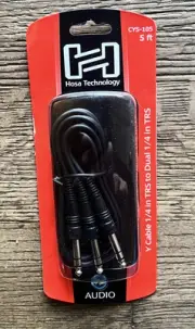 Hosa CYS-105 5’ Y Cable 1/4” TRS - Dual 1/4” TRS