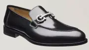 New Salvatore Ferragamo GUSTAV Black Leather Men Loafers Shoes 10.5 EEE