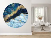 [Namly Design] Wallsticker – Breezy blue waves / Circle