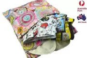 Baby Wet Diaper Nappy Bag Zip Reusable Waterproof Swimmer Twin Zipper Tote