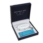 Bramble Bay Collections White Mermaid Glass Ocean Turtle Charm Bracelet Oceans Roar Music to Soul