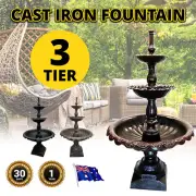 Veneto Self Contained 3 Tier Cast Iron Fountain 240V Pump 10M Cord - 3 Colours