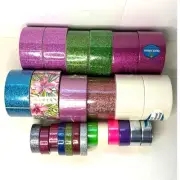 Glitter Duck Tape Large Lot ArtSkills Scotch Various Sizes 25 pcs