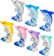 ERINGOGO 7pcs Micro Landscape Dolphin Dollhouse Dolphin Miniature Dolphin Figures Colorful Dolphins Fish Tank Garden Dolphin Car Dolphin Party Decorations Dolphin Sweets Resin