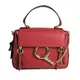 (M)紅色皮革立體手提包 側背包 斜背包-金扣質感包包