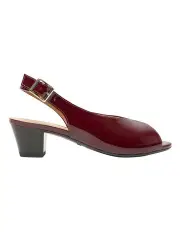 [Wide Steps] Hilda Sandals in Wine Patent