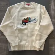 Supreme Snowmobile Sweater White Size Large FW24 - IN HAND