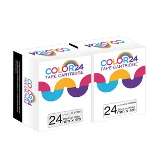 COLOR24 EPSON 黑字 相容 副廠 白色 透明 高黏性 貼紙 標籤帶 24mm LW-700 LW-Z900