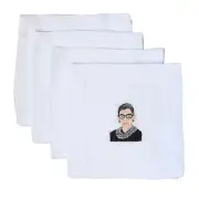 Lettermade Ruth Bader Ginsberg RBG Embroidered Cocktail Napkins - Set of 4
