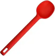 Spoon Long Handle Spoons Convenient Storage Cooking Tools Red Silicone Doing Pot Housewares Black Mixing Spoon Table Spoon(Red)
