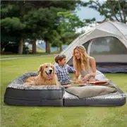 FIN 180CM XXXL Foldable Human Dog Bed Orthopedic Dog Sofa Bed with Bolstered Pillow
