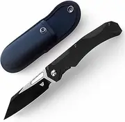 Wilora EDC Folding Knife - D2 Steel Blade with Nylon Sheath and Pocket Clip, Ideal for Camping, Hunting, and Everyday Use
