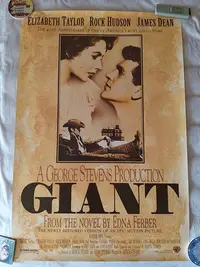 在飛比找Yahoo!奇摩拍賣優惠-GIANT巨人 40週年紀念版 原版美版雙面電影海報 詹姆斯