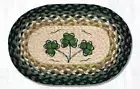 2 PC Braided Jute Oval Placemat/Trivet/Swatch.SHAMROCK .Earth Rugs.10" x 15"