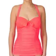 Seafolly Goddess Convertible Halter Crossback Tankini Swim Top Booster Bra 4