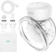 Hands-Free Breast Pump EB29 white, Wearable Pump with Comfortable Double-Sealed Flange(19mm 24mm 27mm), Painless & Silent, 4 Modes & 12 Levels, Memory Function for Easy Pumping, LCD Display, white