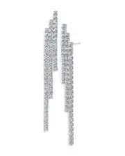 Cz By Kenneth Jay Lane Round Triple Row Drop Earrings