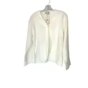 NWT Oscar De La Renta Robe White Intimate Lounge Loungewear Kimono Medium