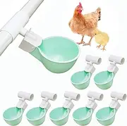 Chicken Water Cups with PVC Tee Fittings for 1/2" Pipe, 8PC Automatic Chicken Watering System, Anti-Leak, Holds 50% More Water, Suitable for Chicks, Chicken, Duck, Quail, Birds, Turkey