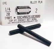 1/4-20x2" Hex Socket Set Screws Cup Point Alloy Steel (10)