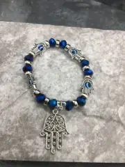 Evil Eye Beaded Bracelet Unisex Stretch Protection & Blessings New 5484