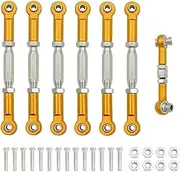 LKHNO Turnbuckles Camber Link Rod Linkage Set Fit for Traxxas Slash 4X4 VXL 2WD Rustler Stampede Hoss 1/10 RC Car Upgrades Parts(Yellow)