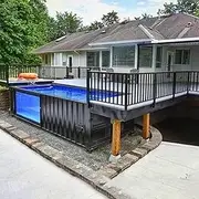 Prefabricated Modular Outdoor Backyard Pool Steel Frame Family Container Swimming Pool Large Customizable Fiberglass Pool