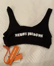 HERON PRESTON logo tank sports bra sz S
