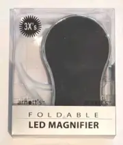 Magnifier- 1: X3 Magnification New Small Pocket LED Hand-Held folding w. light.