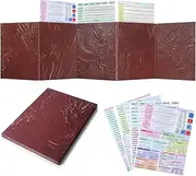 Famard DND DM Screen 5e with 5 Panels, 3D Embossed Faux Leather Dungeon Master Screen with Clear GM Pockets, Dungeons and Dragons Accessories for DND Lovers