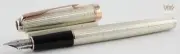 PARKER SONNET CHISELED SILVER WITH PINK GOLD TRIM FOUNTAIN PEN ATTRACTIVE DESIGN