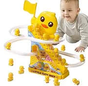 Cute Duck Design Electric Toy, Race Track Game, Duck Climbing Toys, Funny Duck Roller Coaster 27x15x24cm for Present, Entertainment, Home Indoor, Travel, Yellow Color
