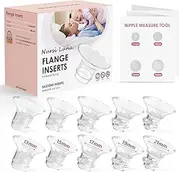 Nursi Luna Flange Inserts 10PCS 13/15/17/19/21mm for 24mm Flange/Shield of Most Pumps, Compatible with Momcozy/Spectra/Medela/Elvie/Willow Most Pumps, Reduce 24mm Tunnel Down to Correct Size
