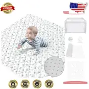 Deluxe Star Pattern Baby Play Mat, 47x47 Inch - Cushioned & Foldable Design