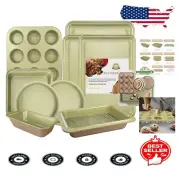 Complete Professional 10-Piece Nonstick Baking Pan Set with Cookie Sheets