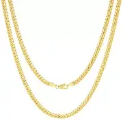 10K Yellow Gold Solid 4mm Mens Miami Cuban Link Chain Necklace Lobster 20"