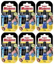 6 SUPER MOMENT ULTRA GEL Flexible Waterproof Super Glue Strong Instant Adhesive