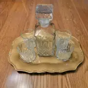 Charge It by J Crystal Whiskey Decanter Set with 4 Rock Glassed & Decanter