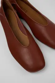 Casi Myra Red leather ballerinas for women