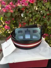 NWT $460 BALLY Mirror B 40 Reversible Leather Belt Black Sz 85 34