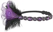 Feather Headband Black Hair Accessories Beaded Sequin Hair Band 1920s Vintage Gatsby Party Headpiece Women Flapper Feather Headband White Feather Headband (Size : D)