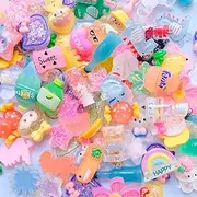 [MKLKSDH] 100PCS Slime Charms Cute Set Bulk Multicolor Kawaii Resin Charms Flatback Bright Fun Slime Trinkets Sets, Crocs Case Ornament Scrapbooking Embellishments for DIY Crafts Making Kits