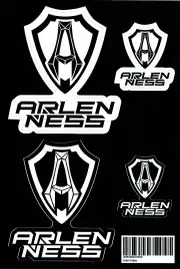 Arlen Ness Sticker Set, black-white One Size Black White