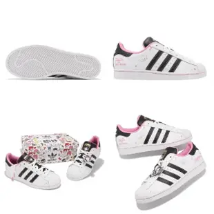 【adidas 愛迪達】x HELLO KITTY 休閒鞋 Superstar J 大童 女鞋 粉 白 聯名 凱蒂貓 愛迪達(IF3561)