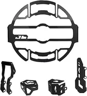 JB Racing Combo Kit for Himalayan 450 – Headlight Grill, Radiator Guard, Master Cylinder Guard, Brake Reservoir Covers – Powder Coated Steel – Matte Black