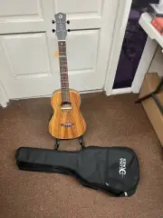LUNA High Tide baritone Zebra UKULELE new UKE w/ GIG BAG Zebrawood
