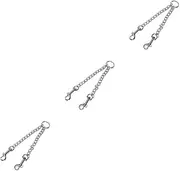 Sosoport 3pcs Double Head Dog Walking Rope Pet Traction Strap Stainless Iron Chain Dog Accessories