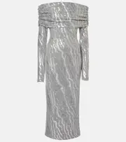 [Rotate] Rotate Sequined jersey midi dress AU 14 grey