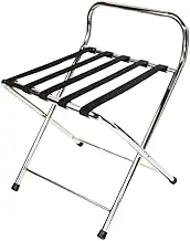 Folding Luggage Rack, Chromed Metal Suitcase Stand Floor-Standing Multifunctional Clothes Rack with Backrest for Hotel and Apartment (Color : Silver, Size : 60x42x50cm) (Silver 70x55x70cm) (